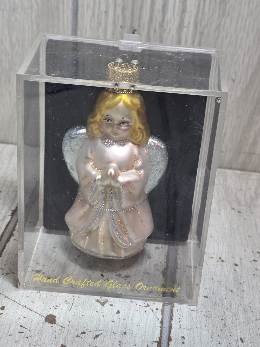 Vintage Hand Crafted Glass Angel Christmas Ornament NEW Festive Holiday Decor UT